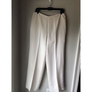 Flores & Flores NWT Women's Size 12 Silk Pants Wide Leg Ivory Inseam 29.5"